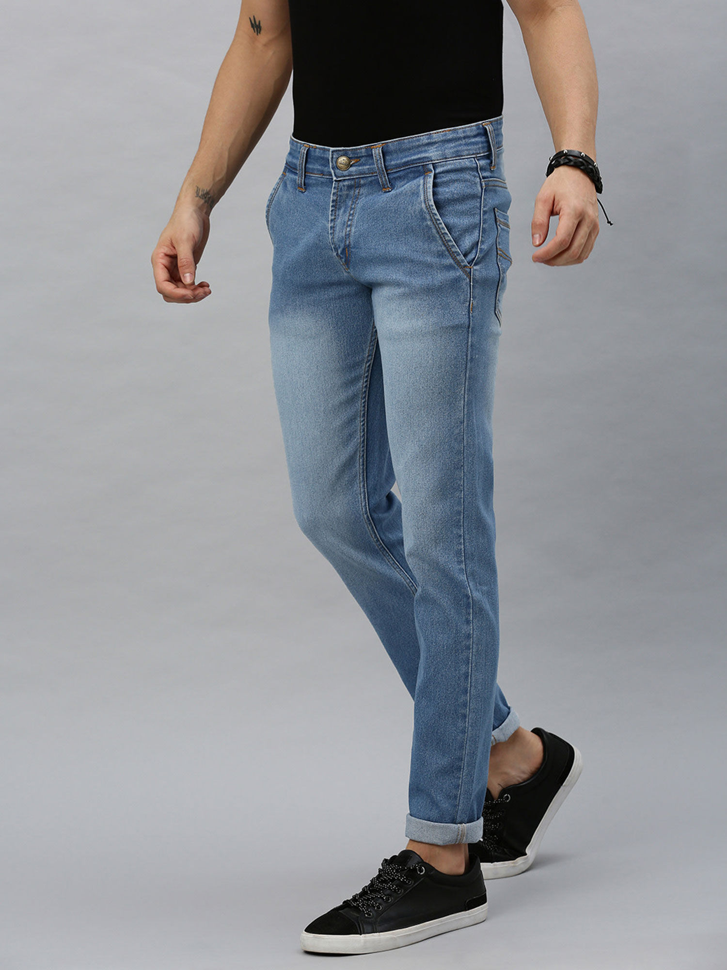 Buy Urbano Fashion Men Light Blue Slim 