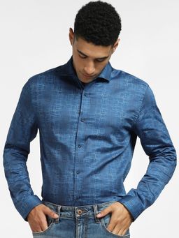 Jack & Jones - Blue Abstract Print Full Sleeves Shirt
