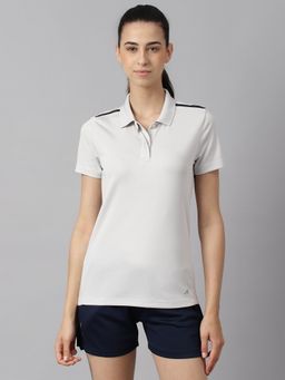 Alcis - Women Light Grey Anti Static Soft Touch Slim Fit Training Polo T-Shirt