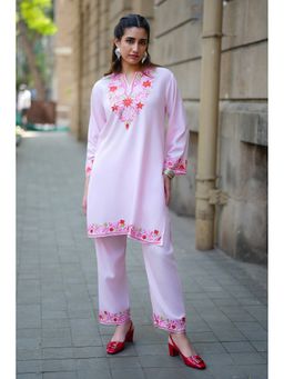 HOUSE OF KARI - Pink Cotton Kashmiri Aari Embroidered Co-ord Set