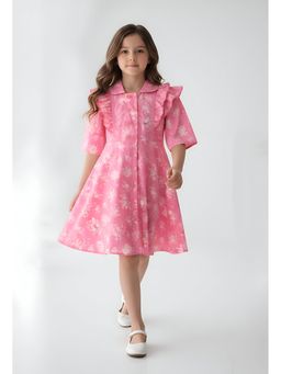 Bella Moda - Pink Floral Knee Length Dress