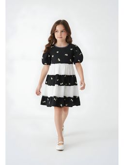 Bella Moda - Black Floral Knee Length Dress