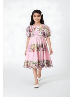 Bella Moda - Pink Floral Knee Length Dress