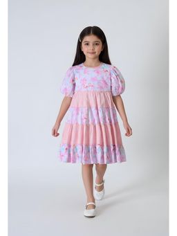 Bella Moda - Pink Printed Knee Length Dress