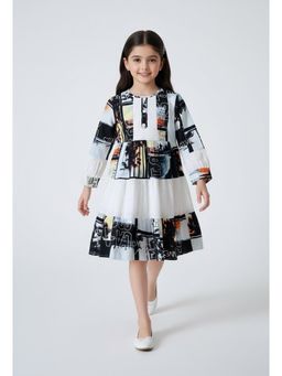 Bella Moda - Black Abstract Knee Length Dress