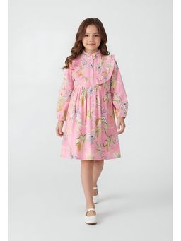 Bella Moda - Pink Printed Knee Length Dress