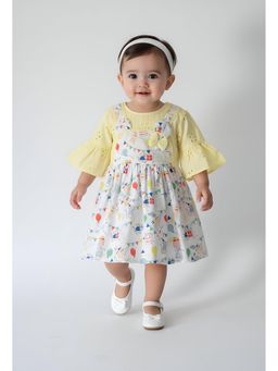 Bella Moda - Yellow Printed Knee Length Dress