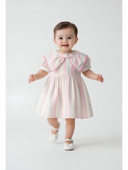 Bella Moda - Multi-Color Stripes Knee Length Dress