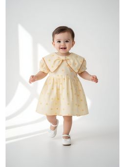 Bella Moda - Cream Printed Knee Length Dress