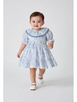 Bella Moda - Blue Printed Knee Length Dress