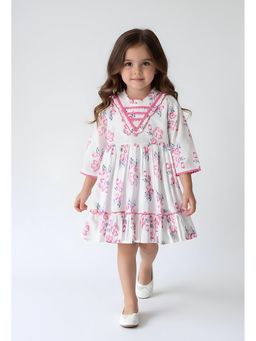 Bella Moda - White Floral Knee Length Dress