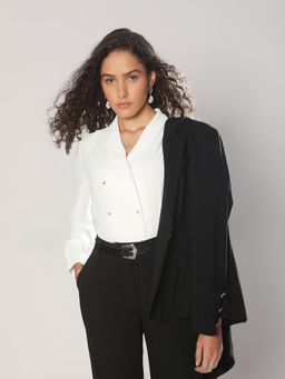 VERO MODA - White V-Neck Collar Top