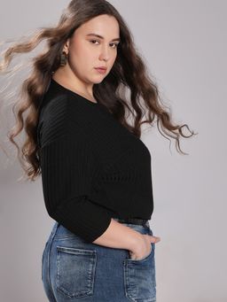 VERO MODA - Curve Black Round Neck Top