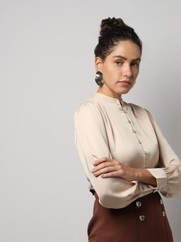 VERO MODA - Beige Full Sleeve Top