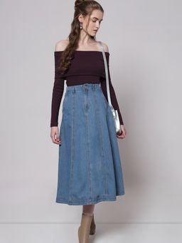 VERO MODA - Burgundy Off-Shoulder Top