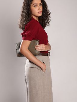 VERO MODA - Maroon Short Sleeve Top