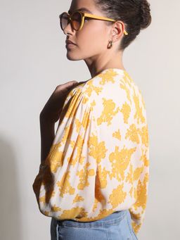 VERO MODA - Yellow Floral Print Top