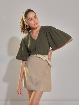 VERO MODA - Moss Olive Cotton Top