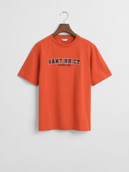 GANT - Boys Orange Round Neck Relaxed Fit T-Shirt