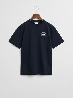 GANT - Boys Navy Blue Round Neck Regular Fit T-Shirt