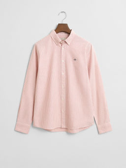 GANT - Boys Vertical Stripes Orange Regular Fit Oxford Shirt