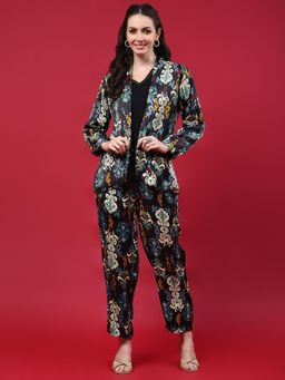 Shree - Women Polyester Multi-Color Floral Print Co-Ord (Set Of 3)