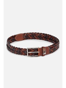 Louis Philippe - Men Brown Braided Leather Casual Belt