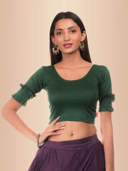 BINDIGASM'S ADVI - Shehnaaz Double Frill Detail At Elbow Stretchable Blouse