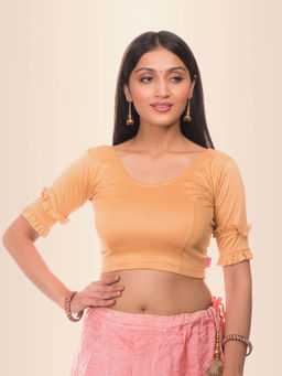 BINDIGASM'S ADVI - Shehnaaz Double Frill Detail At Elbow Stretchable Blouse