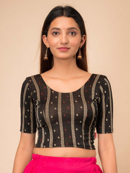 BINDIGASM'S ADVI - Mehreen Multicolour Fancy Stripes Stretchable Blouse