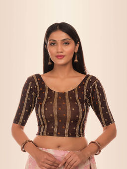 BINDIGASM'S ADVI - Mehreen Multicolour Fancy Stripes Stretchable Blouse