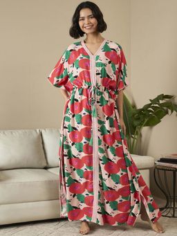 July Nightwear - Rayon Multi-Color Kaftan For Women