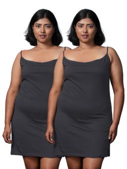 Adira - Black Plus Size Kurti Camisole (Pack of 2)