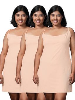 Adira - Beige Plus Size Kurti Camisole (Pack of 3)