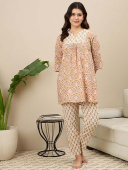 July Nightwear - Cotton Kurti With Pyjama For Women (Set of 2)