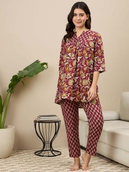 July Nightwear - Cotton Kurti With Pyjama For Women (Set of 2)