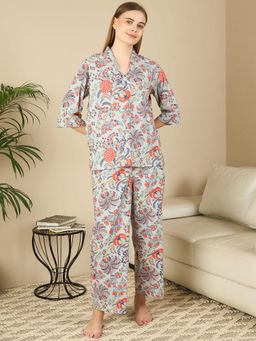 July Nightwear - Cotton Short Kurti With Pyjama For Women (Set of 2)