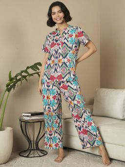 July Nightwear - Cotton Short Kurti With Pyjama For Women (Set of 2)