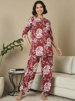 July Nightwear - Cotton Kurti With Pyjama For Women (Set of 2)