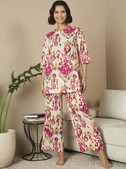 July Nightwear - Cotton Kurti With Pyjama For Women (Set of 2)