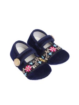Coco Candy - Blue Ethnic Floral Lace Booties