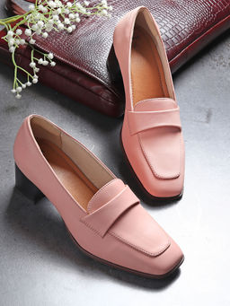 Yoho - Pink Bliss Heal 001 Stylish & Comfy Slip On Block Heel Loafers
