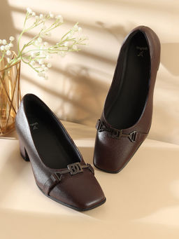 Yoho - Brown Bliss Heal 002 Chic Slip-On Block Heel Loafers