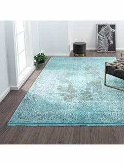 OBSESSIONS - Machine Made Anti-Static Traditional Carpet, Turquoise Blue