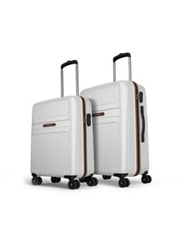 Aristocrat - Atlas White Combination Lock Hard Trolley Bags (Set of 2) (S/M)