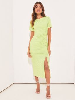 Lipsy - Lime Zebra Bodycon Midi Dress