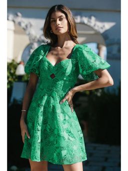 Lipsy - Green Lace Mini Dress
