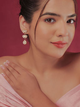 Srikala - Double Lotus Drop Earring