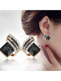 ESTAILO FASHION - Black Dusk Glamour Studs Earrings