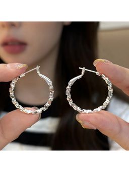 ESTAILO FASHION - Modern Pave Hoop Earrings
